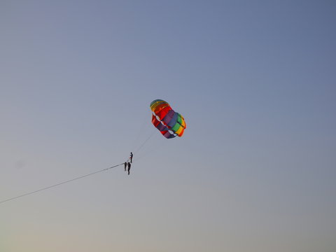 Parasailing at Patong Phuket Thailand at Sunset beautiful colours