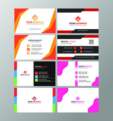 Four into one business card design template, Creative business card