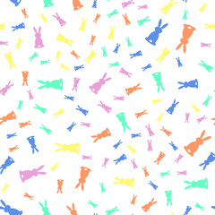 Cute Rabbit seamless pattern easter background
