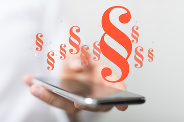 paragraph law sign digital in hand