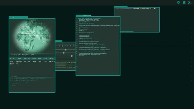 Access Denied - HUD or vitual interface of hacker trying to hack a server