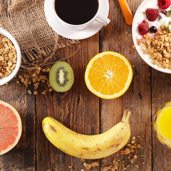 health food concept- fruit smile- healthy breakfast