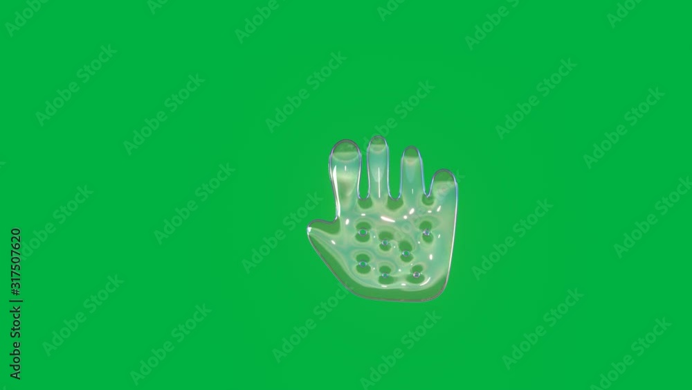 Poster seamless loop 4k 3d rendering of distorted transparent soap bubble in shape of symbol of allergic re