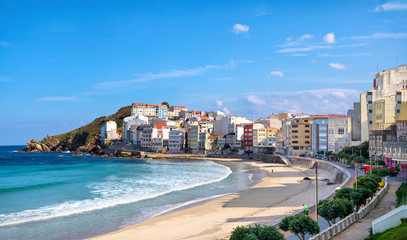 Fototapeta na wymiar Maplica, Galicia, Spain. View of Praia de Area Maior sandy beach