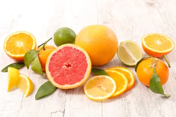 Foto op Plexiglas assortment of citrus fruit with lemon, orange,grapefruit,lime © M.studio