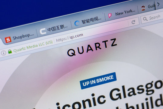 Ryazan, Russia - June 17, 2018: Homepage of QZ website on the display of PC, url - QZ.com.