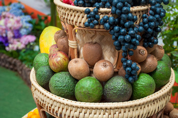 Macro fruit series, grapes and other fruits that are healthy.