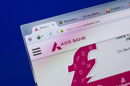 Ryazan, Russia - June 17, 2018: Homepage of AxisBank website on the display of PC, url - AxisBank.com.