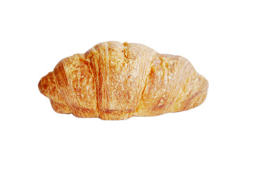 delicious French croissant isolated on white background