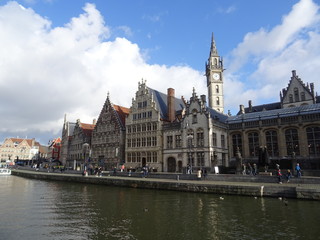 Fototapeta na wymiar The Korenlei in Ghent, Belgium