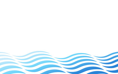Abstract ocean blue wave lines layer vector background