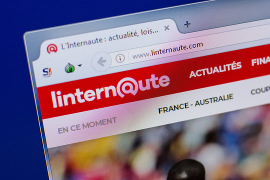 Ryazan, Russia - June 17, 2018: Homepage of Linternaute website on the display of PC, url - Linternaute.com.
