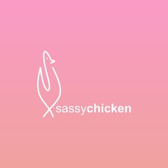 Sassy Chicken Logo Design on pink background