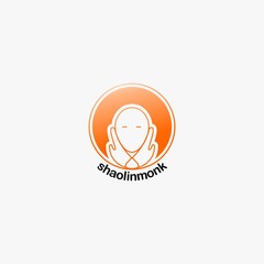 Shaolin Monk Logo Design on light grey background