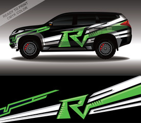 Car wrap decal design vector, custom livery race rally car vehicle sticker and tinting.