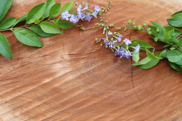 bunch of flowers on wooden table