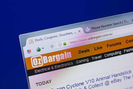 Ryazan, Russia - June 17, 2018: Homepage of OzBargain website on the display of PC, url - OzBargain.com.au.