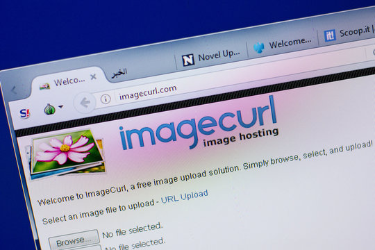 Ryazan, Russia - June 17, 2018: Homepage of ImageCurl website on the display of PC, url - ImageCurl.com.
