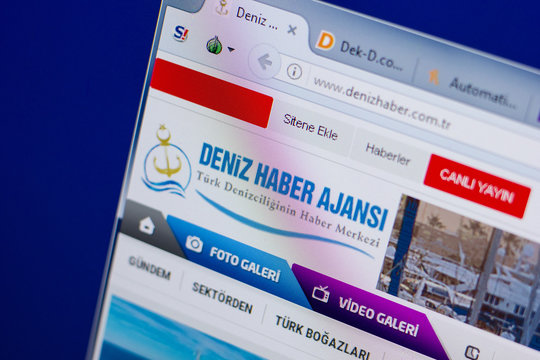 Ryazan, Russia - June 17, 2018: Homepage of DenizHaber.tr website on the display of PC, url - DenizHaber.com.tr.