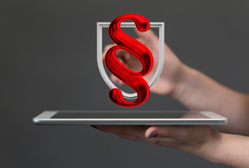 paragraph law sign digital in hand
