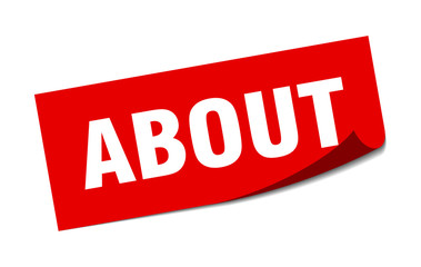 about sticker. about square sign. about. peeler