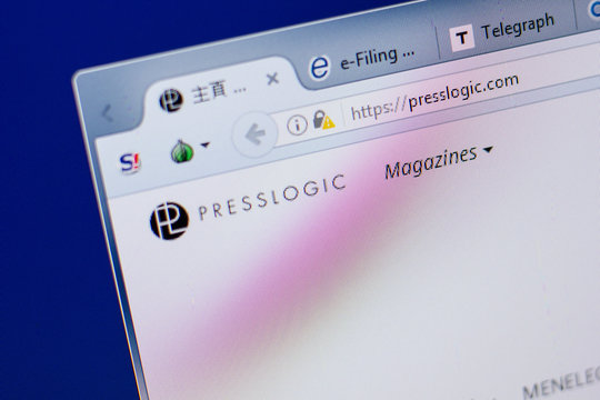 Ryazan, Russia - June 17, 2018: Homepage of PressLogic website on the display of PC, url - PressLogic.com.