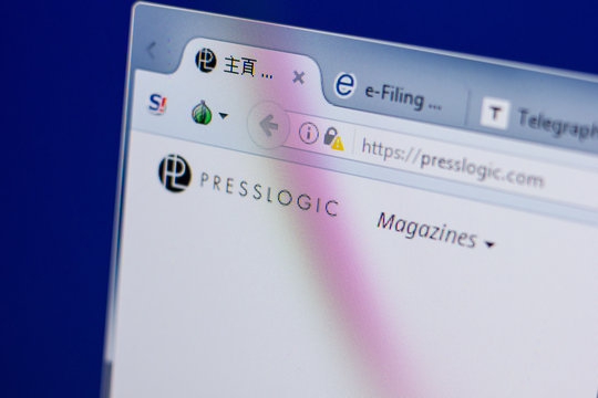 Ryazan, Russia - June 17, 2018: Homepage of PressLogic website on the display of PC, url - PressLogic.com.