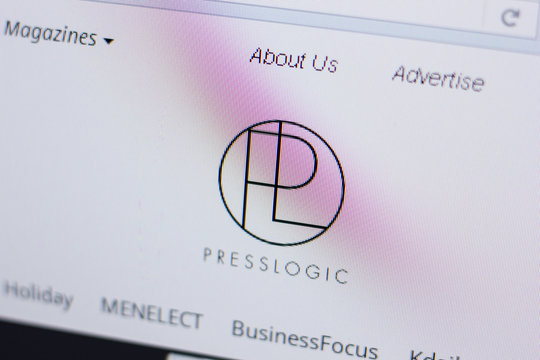 Ryazan, Russia - June 17, 2018: Homepage of PressLogic website on the display of PC, url - PressLogic.com.