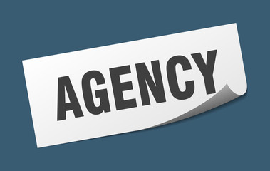 agency sticker. agency square sign. agency. peeler