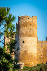 View of Mazzarino Medieval Castle with a Natural Frame, Caltanissetta, Sicily, Italy, Europe