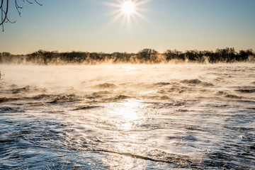 St-Lawrence river in the winter,  Lachine rapids  