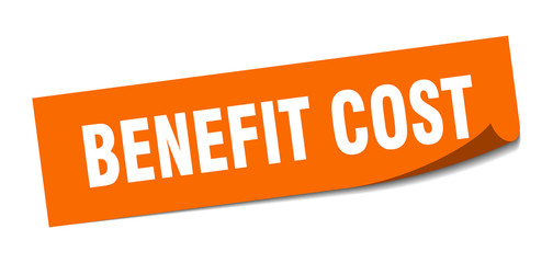 benefit cost sticker. benefit cost square sign. benefit cost. peeler