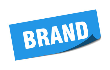 brand sticker. brand square sign. brand. peeler
