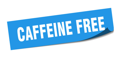 caffeine free sticker. caffeine free square sign. caffeine free. peeler