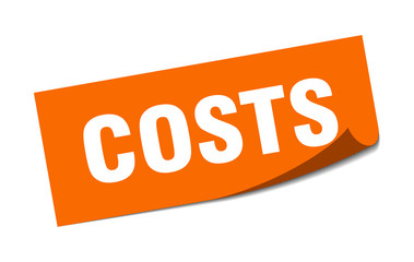 costs sticker. costs square sign. costs. peeler