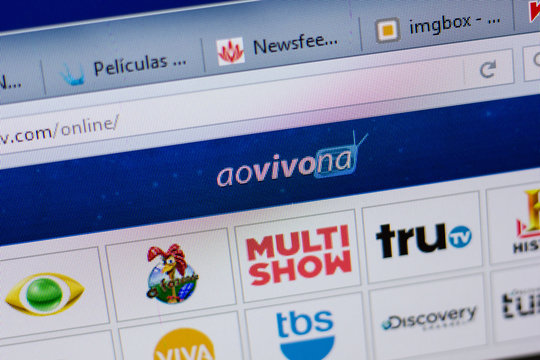 Ryazan, Russia - June 17, 2018: Homepage of Aovivonatv website on the display of PC, url - Aovivonatv.com.