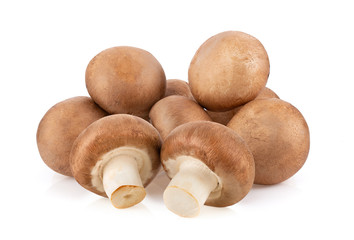 Fresh champignon mushrooms isolated on white background