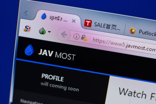 Ryazan, Russia - June 17, 2018: Homepage of JavMost website on the display of PC, url - JavMost.com.