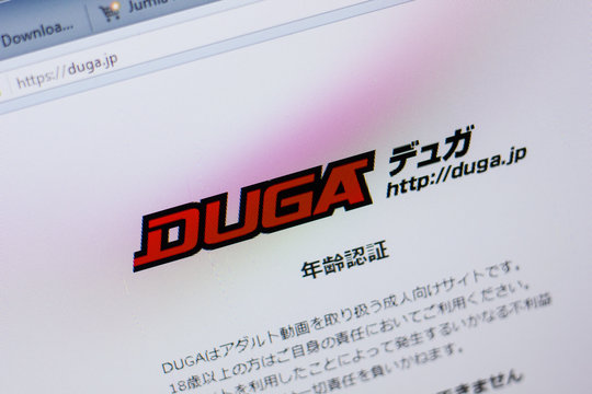 Ryazan, Russia - June 17, 2018: Homepage of Duga website on the display of PC, url - Duga.jp.