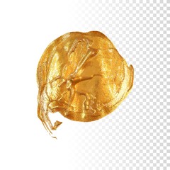 Gold hand drawn paint brush stroke