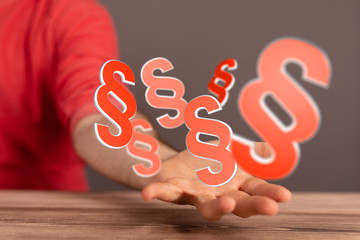 paragraph law sign digital in hand