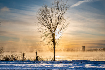 St-Lawrence river in the winter,  Lachine rapids  