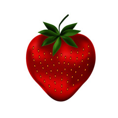 3d Realistic Strawberry icon vector isolated on white background. Sweet fruit.