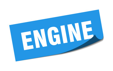 engine sticker. engine square sign. engine. peeler