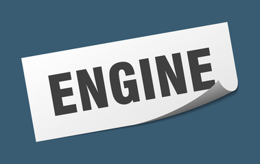 engine sticker. engine square sign. engine. peeler