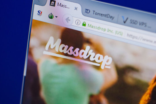Ryazan, Russia - June 17, 2018: Homepage of massDrop website on the display of PC, url - massDrop.com.