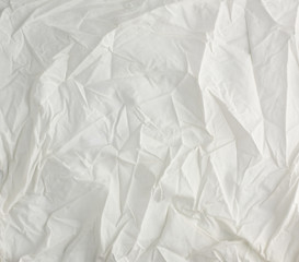 crumpled white cotton fabric, full frame