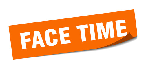 face time sticker. face time square sign. face time. peeler