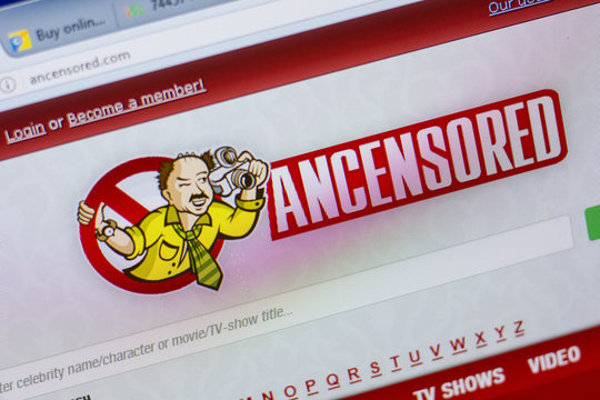 Ryazan, Russia - June 17, 2018: Homepage of Ancensored website on the display of PC, url - Ancensored.com.