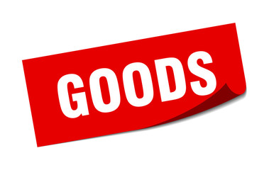 goods sticker. goods square sign. goods. peeler